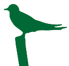 Vogel op paaltje